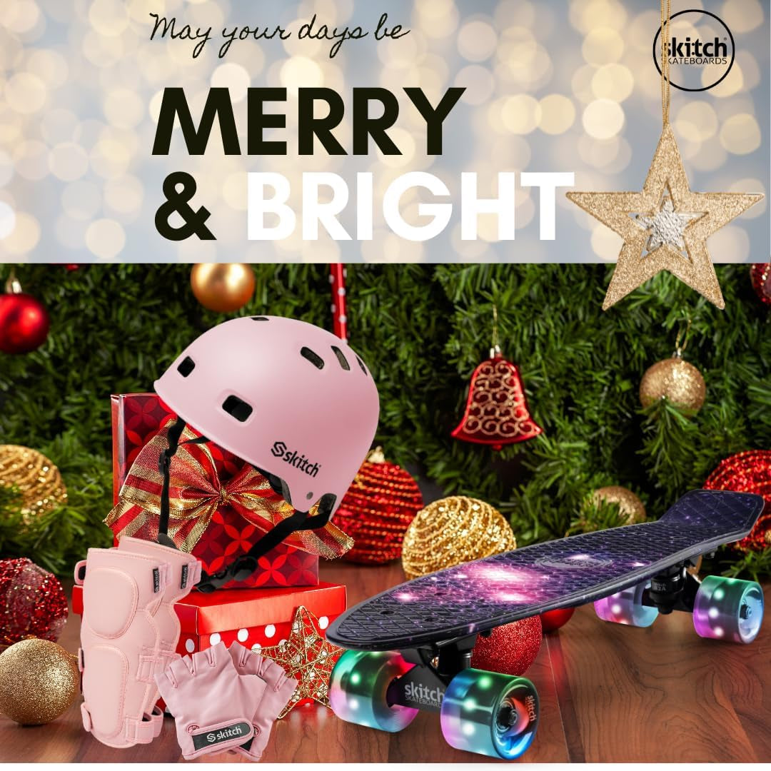 Complete Skateboard Gift Set for All Ages with 22 Inch Mini Cruiser Board + Skateboard Backpack + Skate Tool + Tote Bag