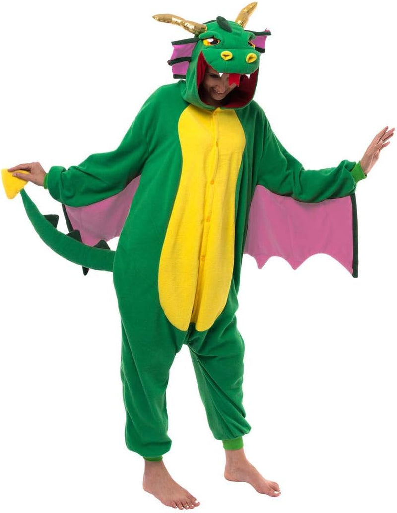 Unisex Adult Pajama Plush Onesie One Piece Dragon Animal Costume