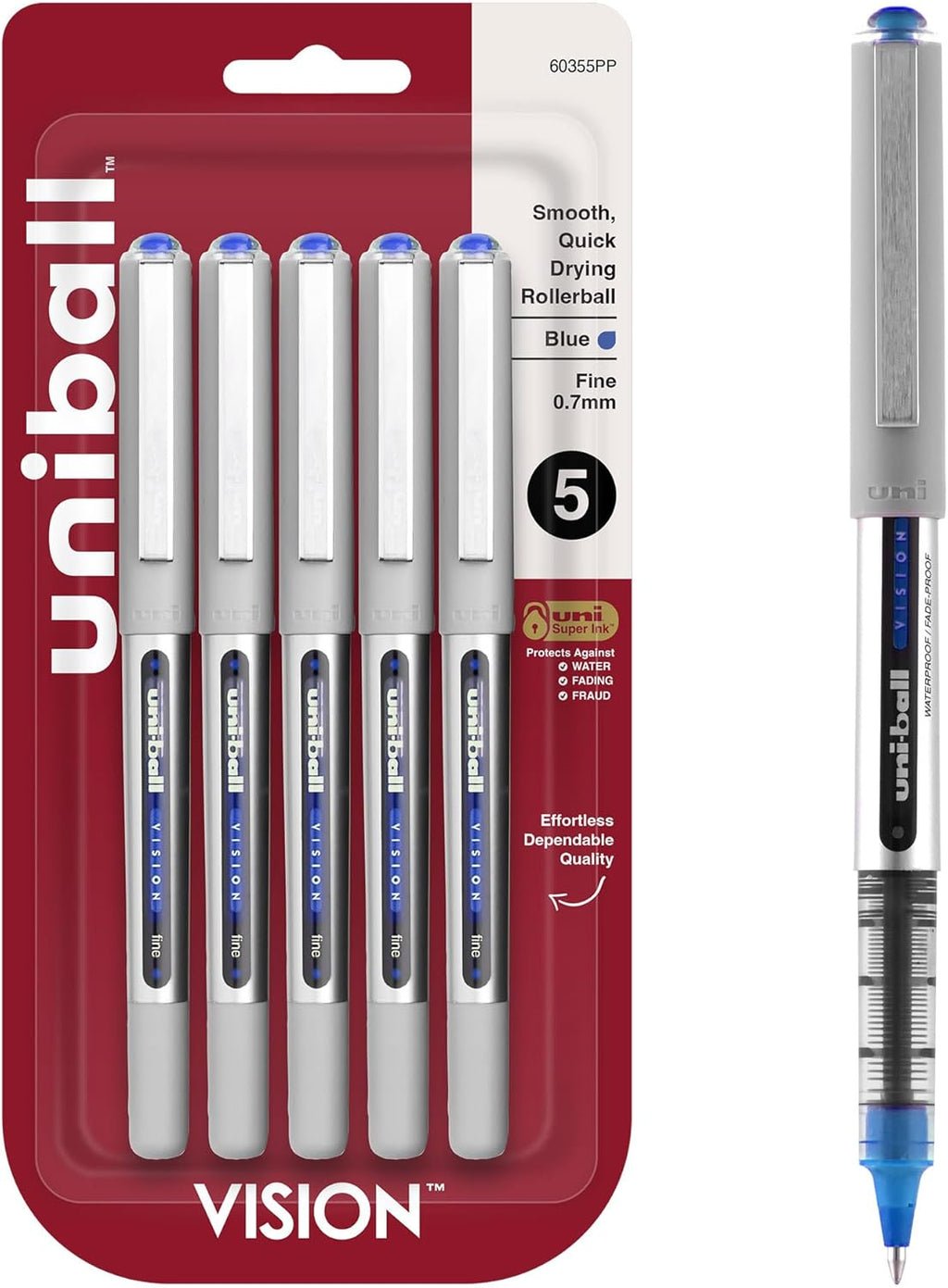 Uniball Vision Rollerball Pens in Blue, Fine 0.7Mm Pens | Office Supplies Sold by Uniball Are Gel Pens, Colored Pens, Ink Pens, Ballpoint, Pen, Fine Point Pen, Gel Pen