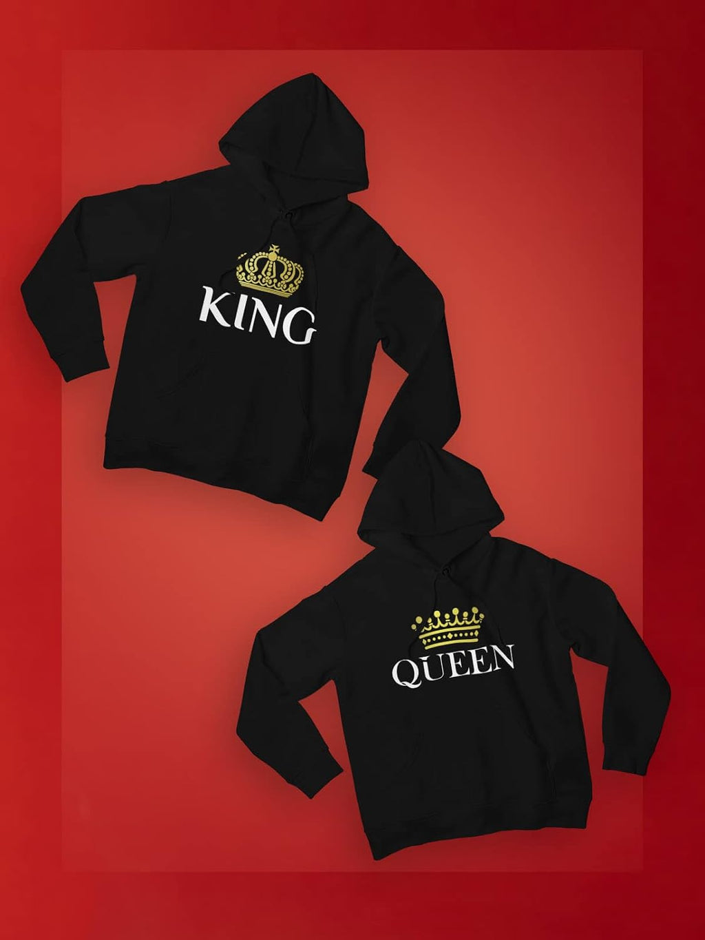 King and Queen Valentines Day Outfit His and Hers Matching Hoodies for Couples
