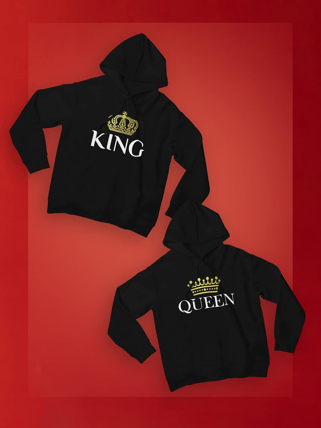 King and Queen Valentines Day Outfit His and Hers Matching Hoodies for Couples