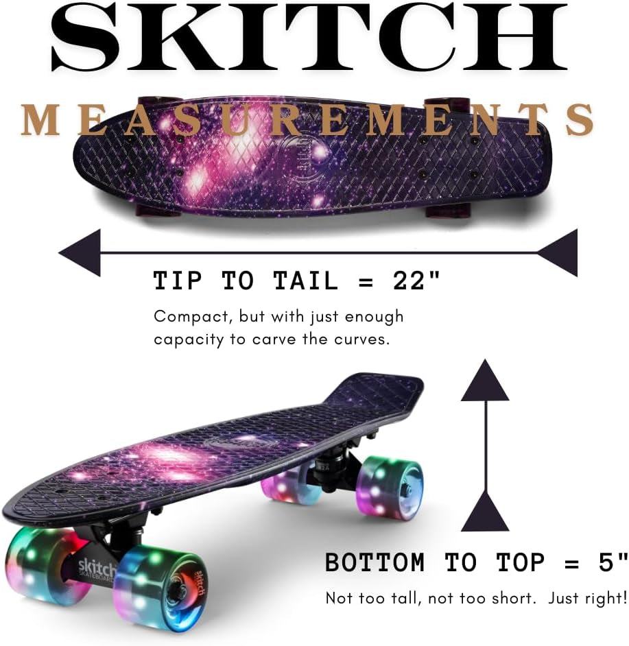 Complete Skateboard Gift Set for All Ages with 22 Inch Mini Cruiser Board + Skateboard Backpack + Skate Tool + Tote Bag