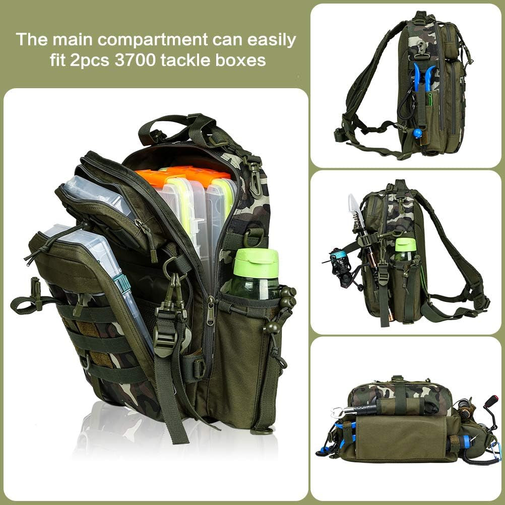 Fishing Backpack with Rod Holder Fishing Tackle Bag Fishing Gear Bag