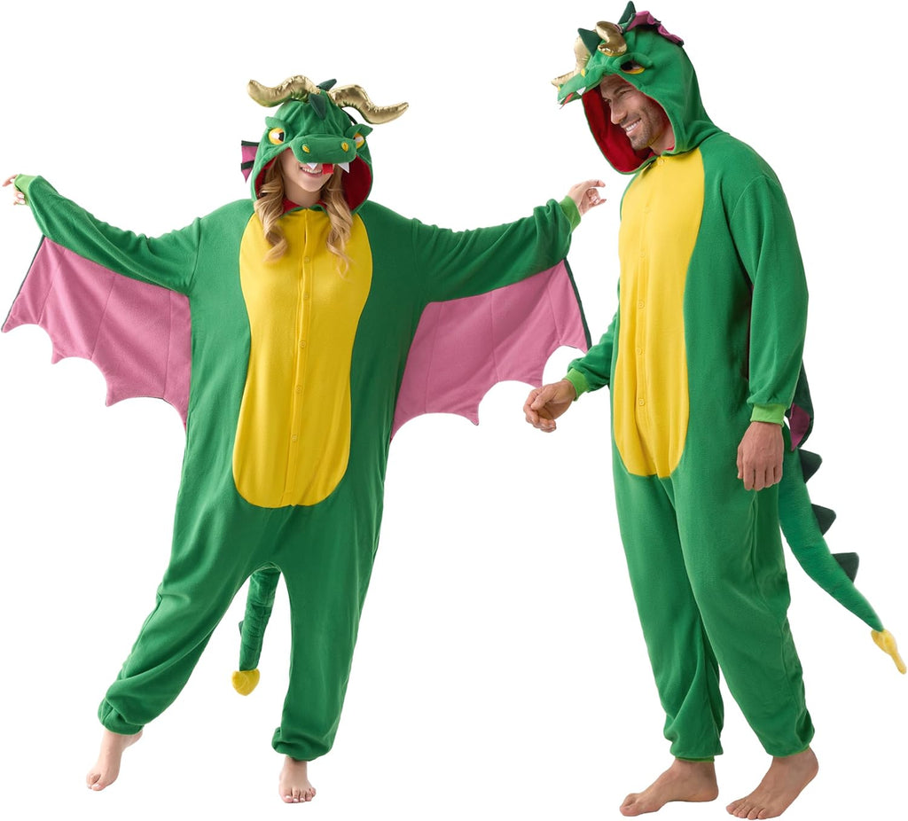 Unisex Adult Pajama Plush Onesie One Piece Dragon Animal Costume